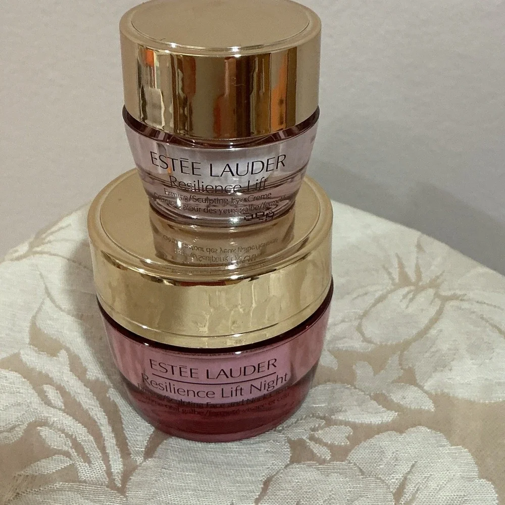 Estee Lauder Resilience Lift Night Face and Neck Cream .5 oz & Eye Cream .17 oz